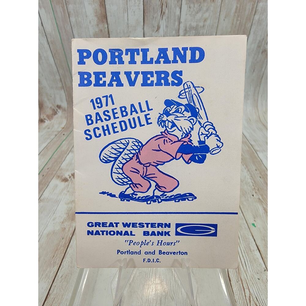 Portland Beavers 1971 Pacific Coast League Baseball Pocket Schedule